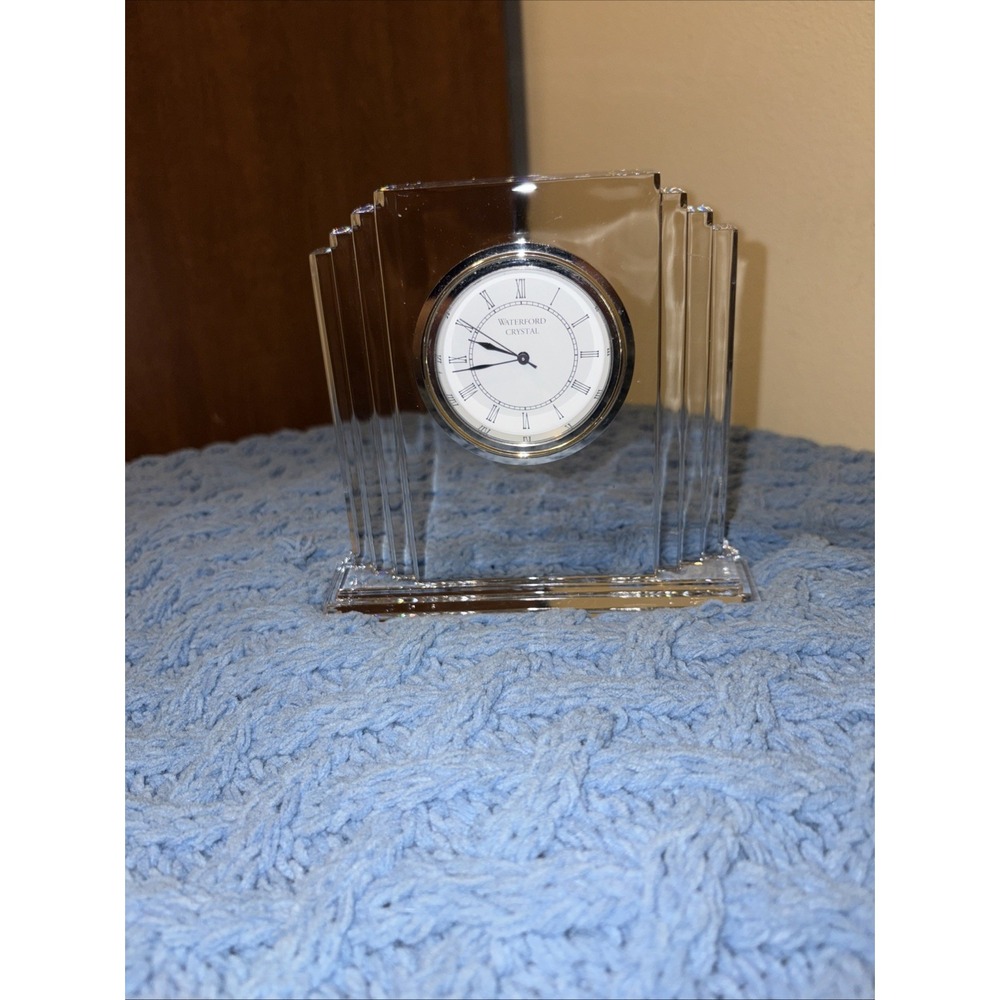 Waterford Crystal Mantle Desk Clock Metropolitan Timepiece, 6"Tall